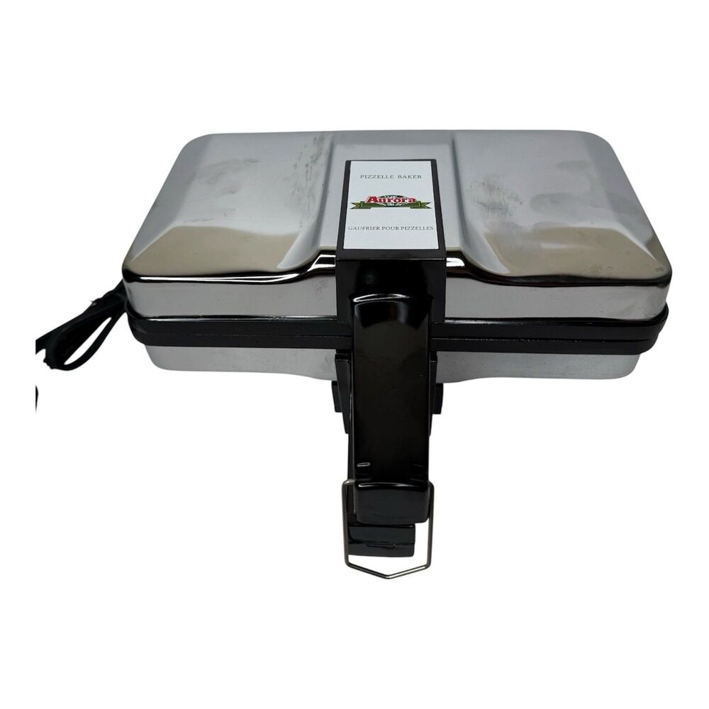 Aurora Pizzelle Maker 63600 750 Watts Italian Cookie Baker Stainless Steel EUC